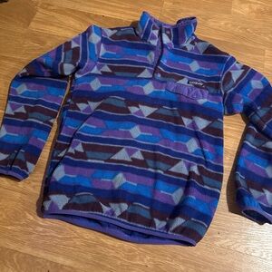 Patagonia Purple and Blue Fleece Pullover